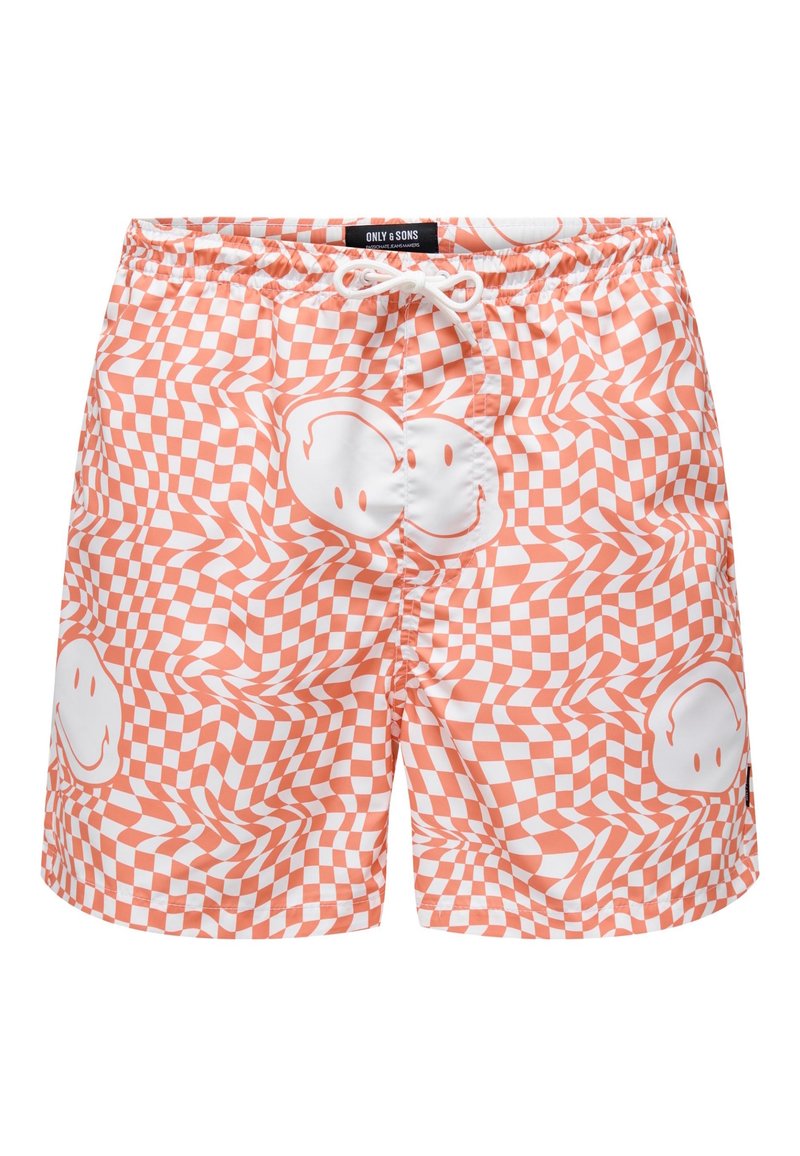 Only & Sons ONSTED SMILEY AOP 5440 - Badeshorts - orange