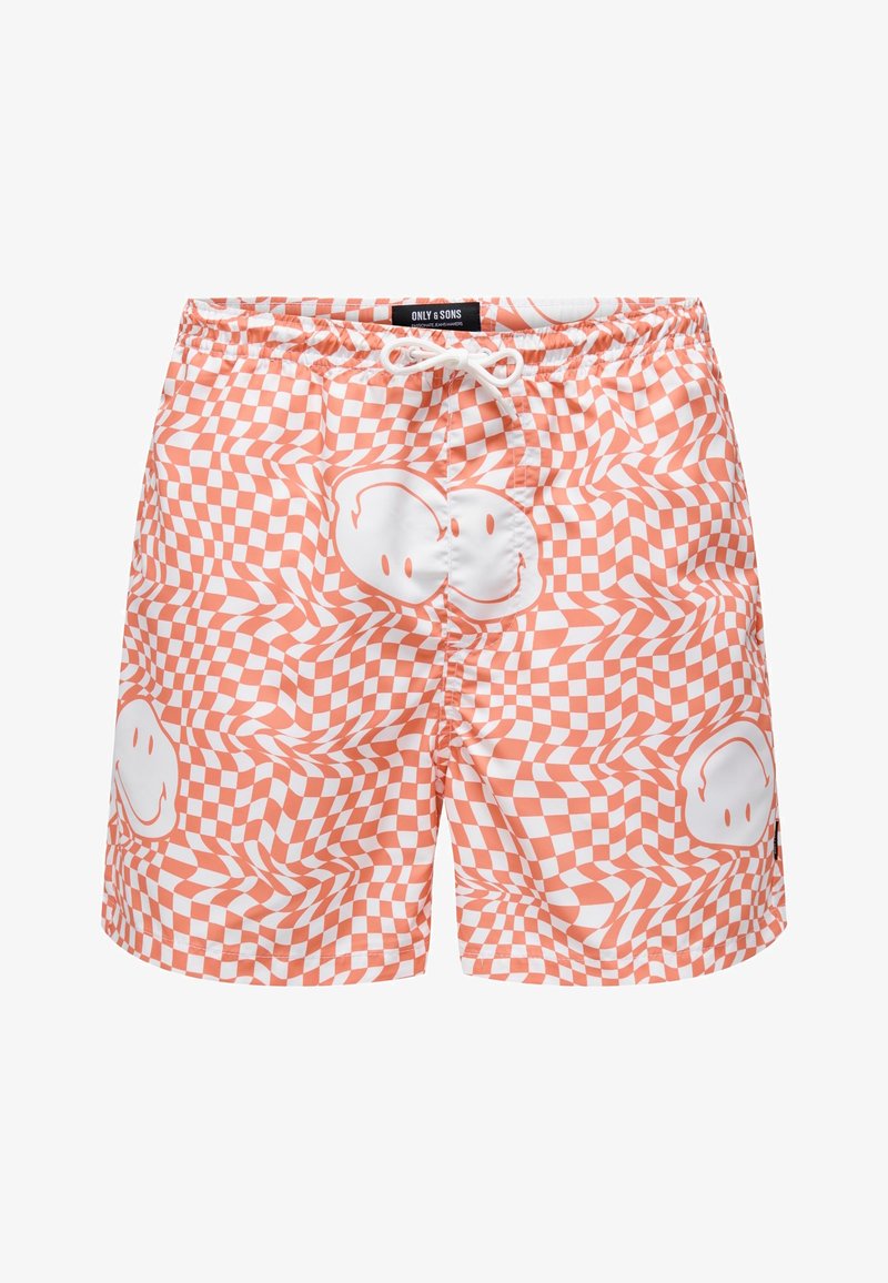 Only & Sons ONSTED SMILEY AOP 5440 - Badeshorts - orange
