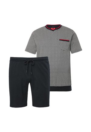 Men Plus, PYJAMAS, SHORT TWO-PIECE, STOMACH FIT, SHORT SLEEVE, ALL-OVER-PRINT, UP TO 8 XLSET - Pyjama - black