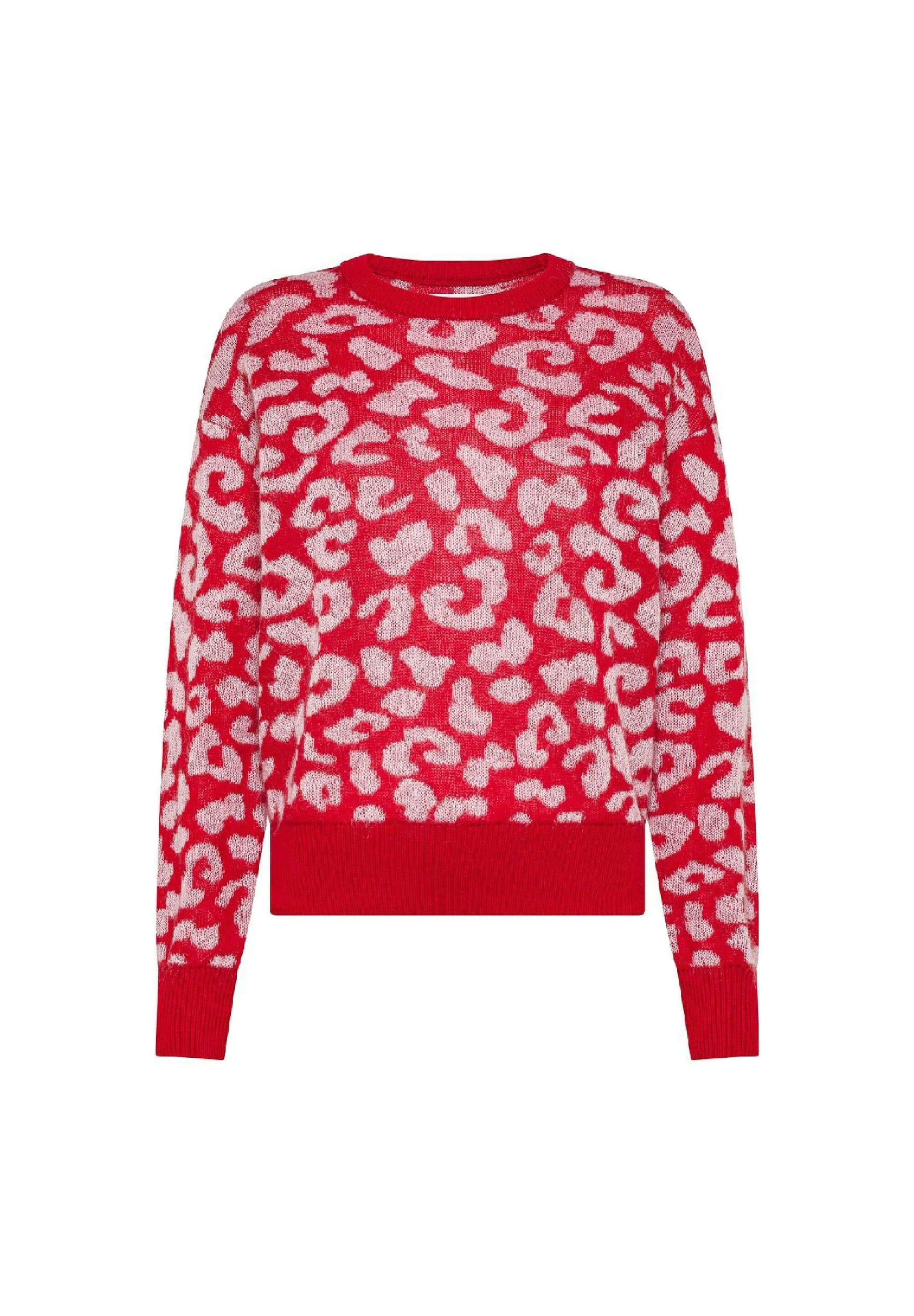 Sun68 LEOPARD Maglione rosso fuoco/rosso