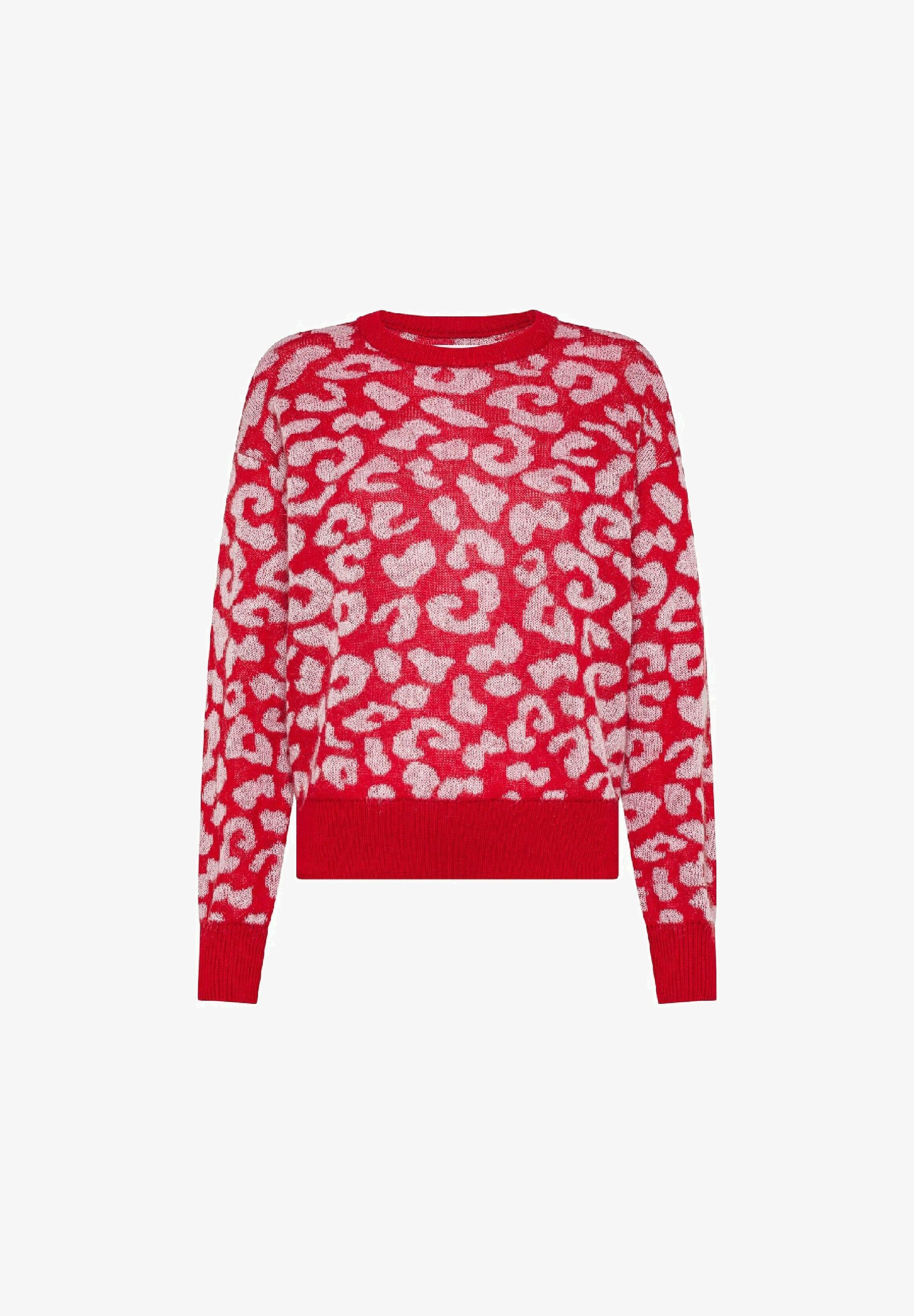Sun68 LEOPARD Maglione rosso fuoco/rosso1