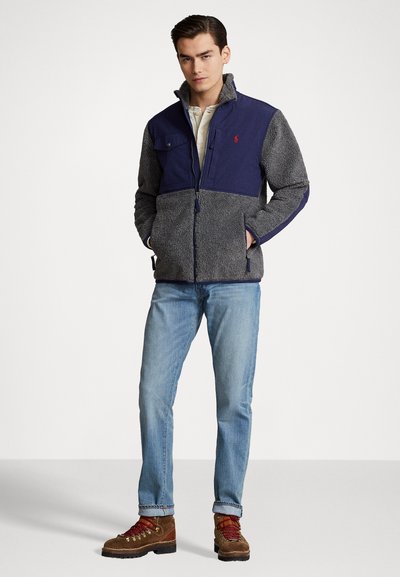 Men's Ethnic Graphic Cardigan Hoodie – Japanese Art Print, Full Zip, Long Sleeve, With Pockets