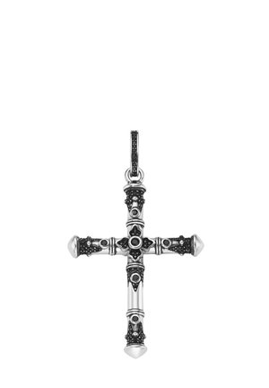 KREUZ MIT SPINELLEN - Anhänger - silver-coloured