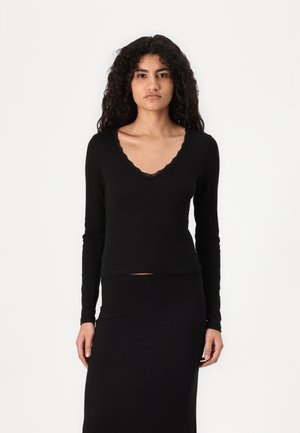 Gina Tricot Long sleeved top - black