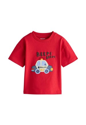 REGULAR FIT - SHORT SLEEVE APPLIQUÉ - T-shirt print - red police car
