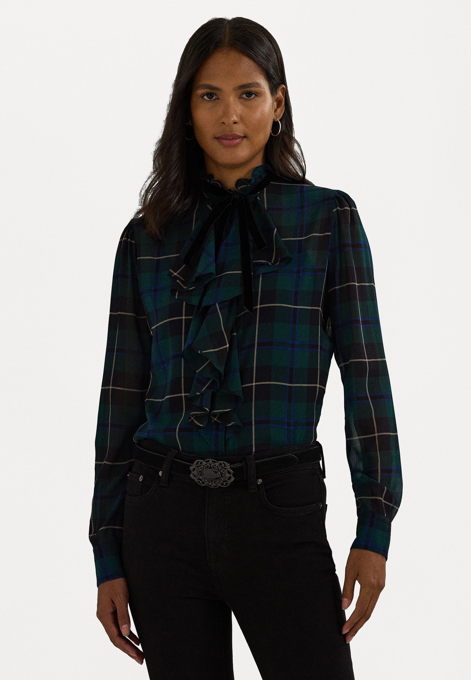 plaid ruffle top