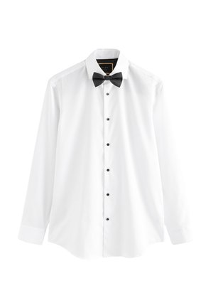 Next, REGULAR FIT - SINGLE CUFF AND BOW TIE PACK SET - Camisa - white textured black bow tie