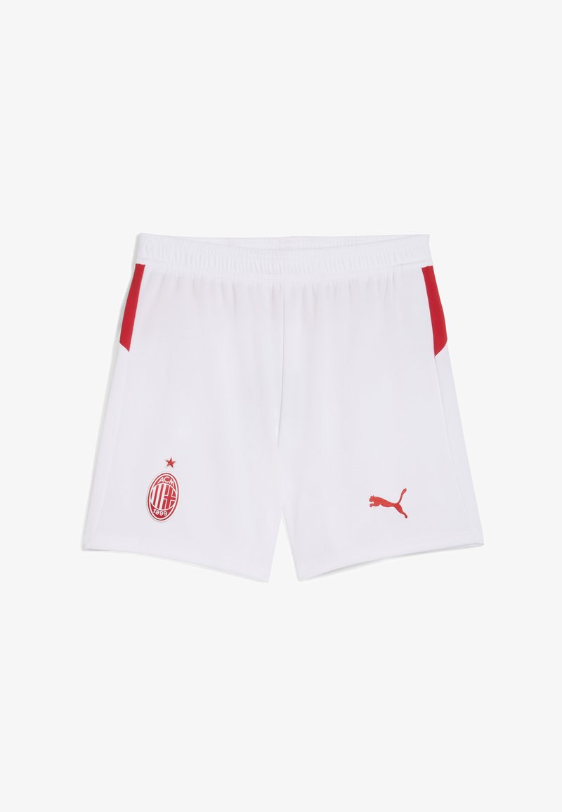 Valged spordilühikesed püksid punaste külgaktsentidega, millel on tulistatud punane klubi logo ja punane Puma logo alumisel küljel. Paeladelt veniv vöökohus.