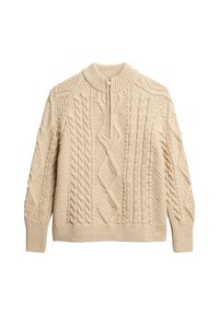 CABLE HALF ZIP - Pullover - ecru