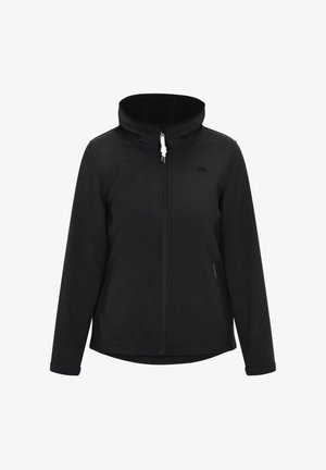 Fekete, puha héjú dzseki magas gallérral, cipzáros záródással és két oldalsó zsebbel. Simább textúrával és diszkrét márkázással rendelkezik.