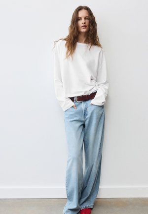 PULL&BEAR LONG SLEEVE BOXY FIT - T-SHIRT - T-shirt à manches longues - white