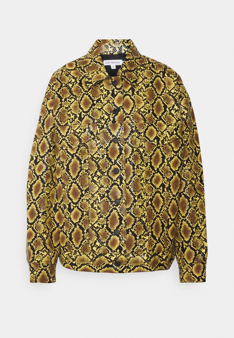 Good American GOOD OVERSIZE TRUCKER - Casaco de pele sintética - golden snake