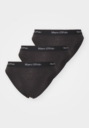 Crni pamukasti donji veš, set od tri komada, s glatkom teksturom i elastičnom waistband trakom s bijelim logotipom "Marc O'Polo".