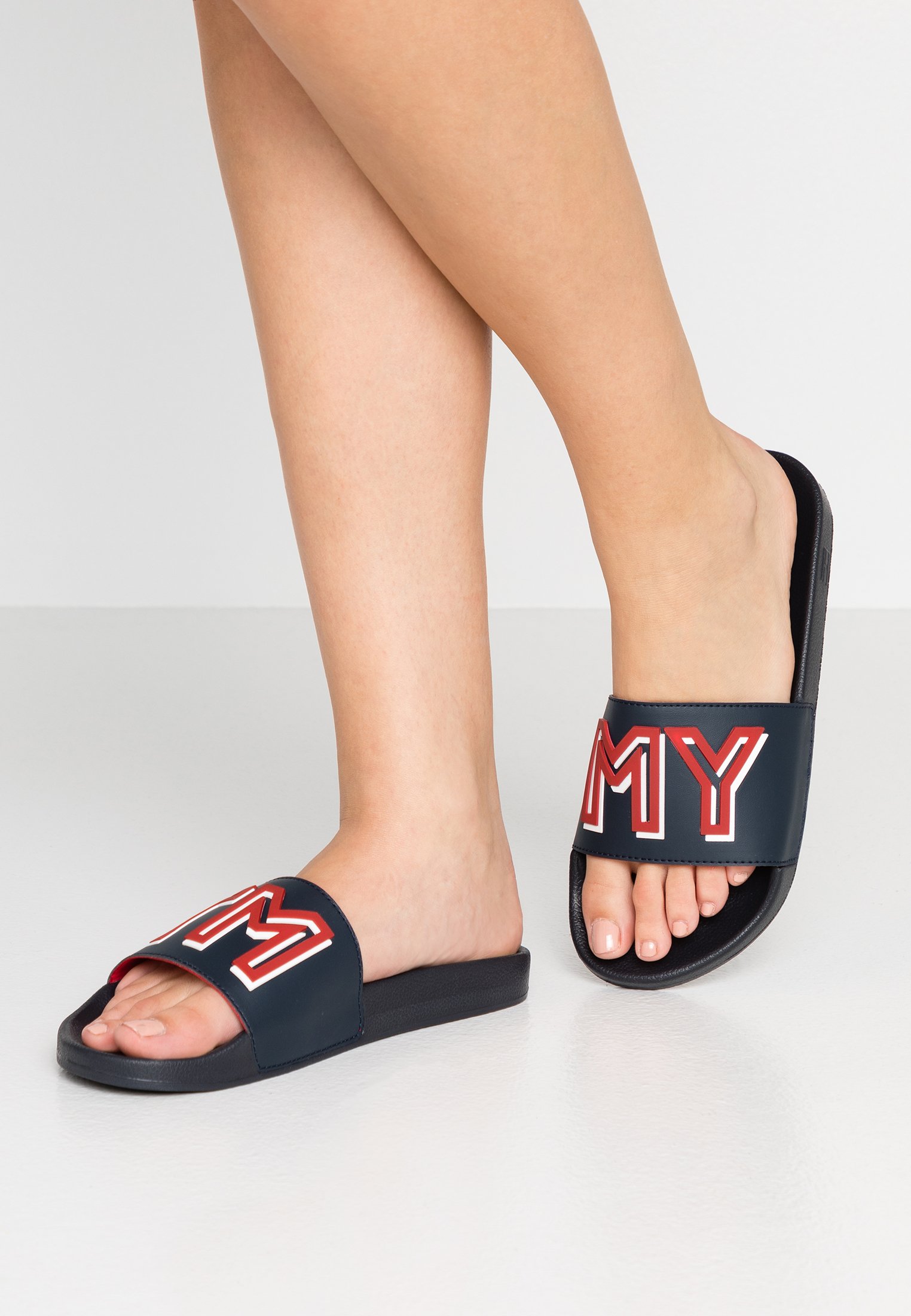 colorful tommy hilfiger slides