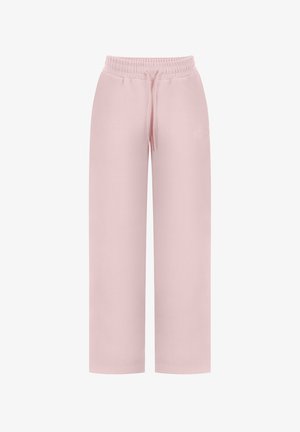Lichtroze sweatpants met wijde pijpen, voorzien van een elastische tailleband en een trekkoordsluiting, ontworpen voor casual gebruik.