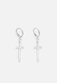 HOOPS WITH LARGE DAGGER UNISEX - Brincos - silver-coloured