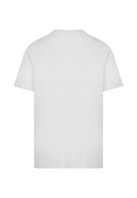 Weißes T-Shirt mit kurzen Ärmeln und Rundhalsausschnitt. Hergestellt aus glattem Stoff, mit einem schlichten Design und ohne sichtbare Logos oder Muster.