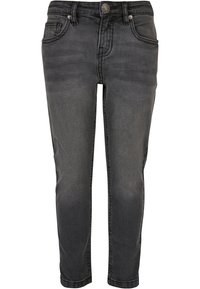 Melnas denim bikses ar pieguļošu dizainu, piecām kabatām un pogu aizdari. Piemērotas ar smalku izbalējumu un šuvju detaļām gar vīlēm.