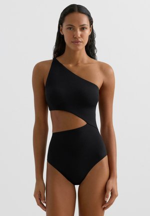 SHAPEWEAR-EFFECT KNOT HALTER - Badedragt - black