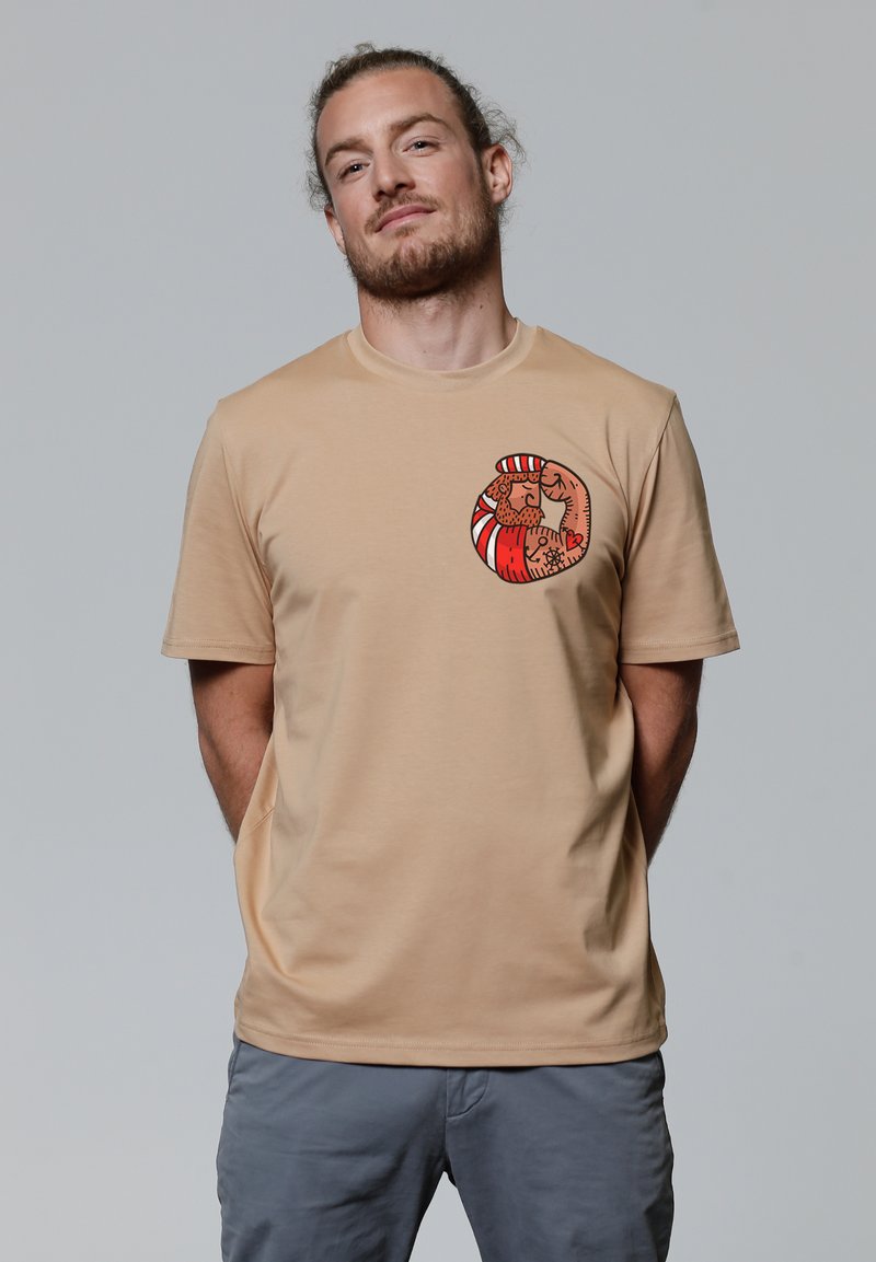 watapparel SEEMANN - T-shirt print - latte