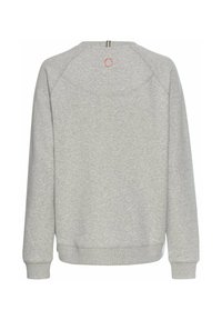 Grijze katoenen sweatshirt met een ronde hals, raglanmouwen en een klein logootje op de achterkant. Gladde textuur en casual pasvorm.