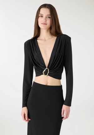 CROP - Bluzka z długim rękawem