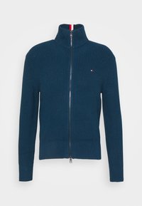 TEXTURE ZIP THROUGH - Casaco de malha - dark lakeside
