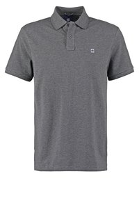 Szara koszulka polo wykonana z bawełny, z klasycznym kołnierzykiem, krótkimi rękawami, w dopasowanym fasonie oraz małym logo na piersi.