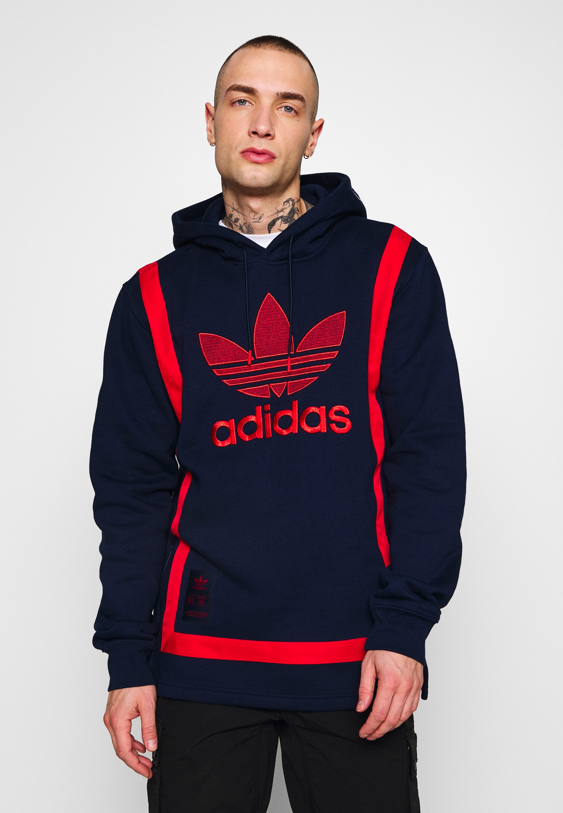 adidas Originals WARMUP HOODY Kapuzenpullover conavy adidas Originals WARMUP HOODY Kapuzenpullover black