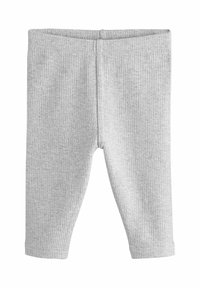 Grijze geribbelde leggings met een elastische tailleband, met een aansluitend ontwerp en een zachte textuur. Eenvoudig en veelzijdig voor casual gebruik.