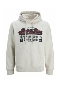 JJELOGO - Pulover s kapuco - white melange