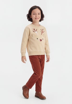 Lindex SWEATER REINDEER UNISEX - Sweatshirt - light beige