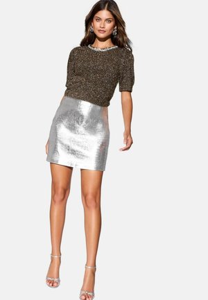 REGULAR FIT - EMBELLISHED NECK - Blūze - brown bronze