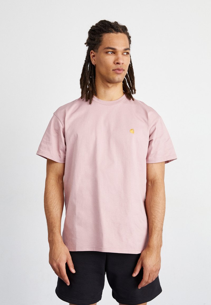 Carhartt WIP CHASE - Basic T-shirt - glassy pink/gold