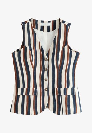 Next, REGULAR FIT - Veste sans manches - ecru navy brown stripe