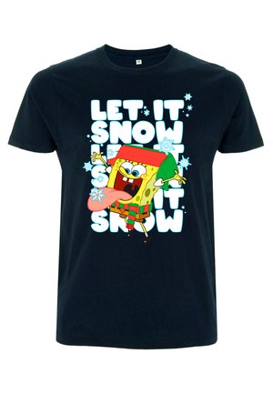 Henry Tiger, SPONGEBOB SQUAREPANTS LET IT SNOW - Triko s potiskem - navy blue