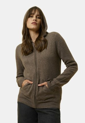 FULL ZIP WITH HOOD - Gilet - mottled taupe