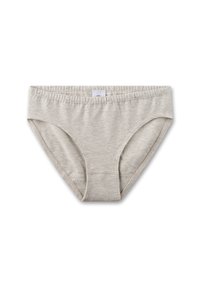 Helle graue Baumwollunterwäsche mit einem dehnbaren Bund, nahtlosem Design und einem klassischen Slipschnitt mit minimalen Nähten.