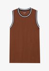 MESH BASKETBALL VEST WITH CONTRAST PIPING - Tops -  brown