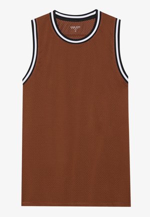 Pier One Sport MESH BASKETBALL VEST WITH CONTRAST PIPING - Top -  brown