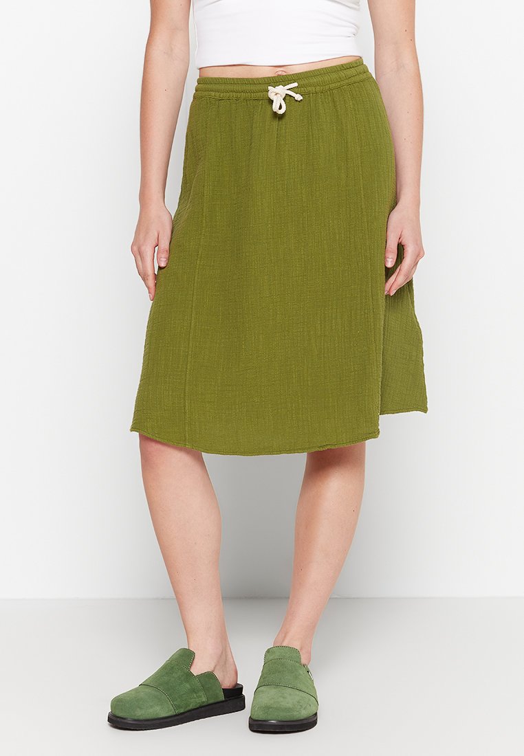 American vintage A-lijn rok olijfgroen