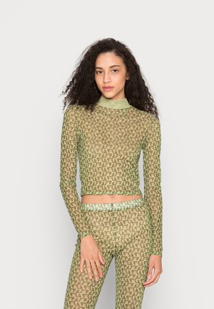 LONG SLEEVE MONOGRAM HIGH NECK - Camisola de manga comprida - green