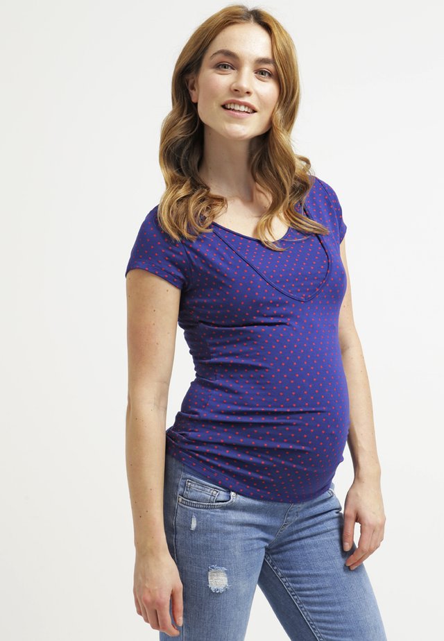LISE - T-shirt med print - indigo/rot