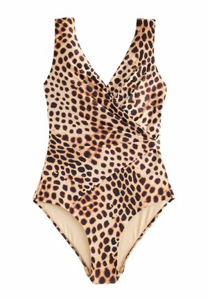 TALL FIT - WRAP TUMMY CONTROL  - Swimsuit - brown leopard print