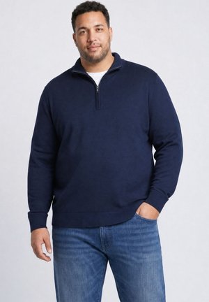 Petrol Industries, PLUS SIZE QUARTER-ZIP KNIT SWEATER STEELRIDGE - Maglione - navy blue