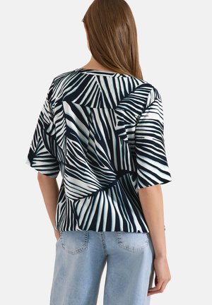 Cecil, KURZARM BLUSE MIT SPLIT NECK UND PRINT - Blouse - universal blue