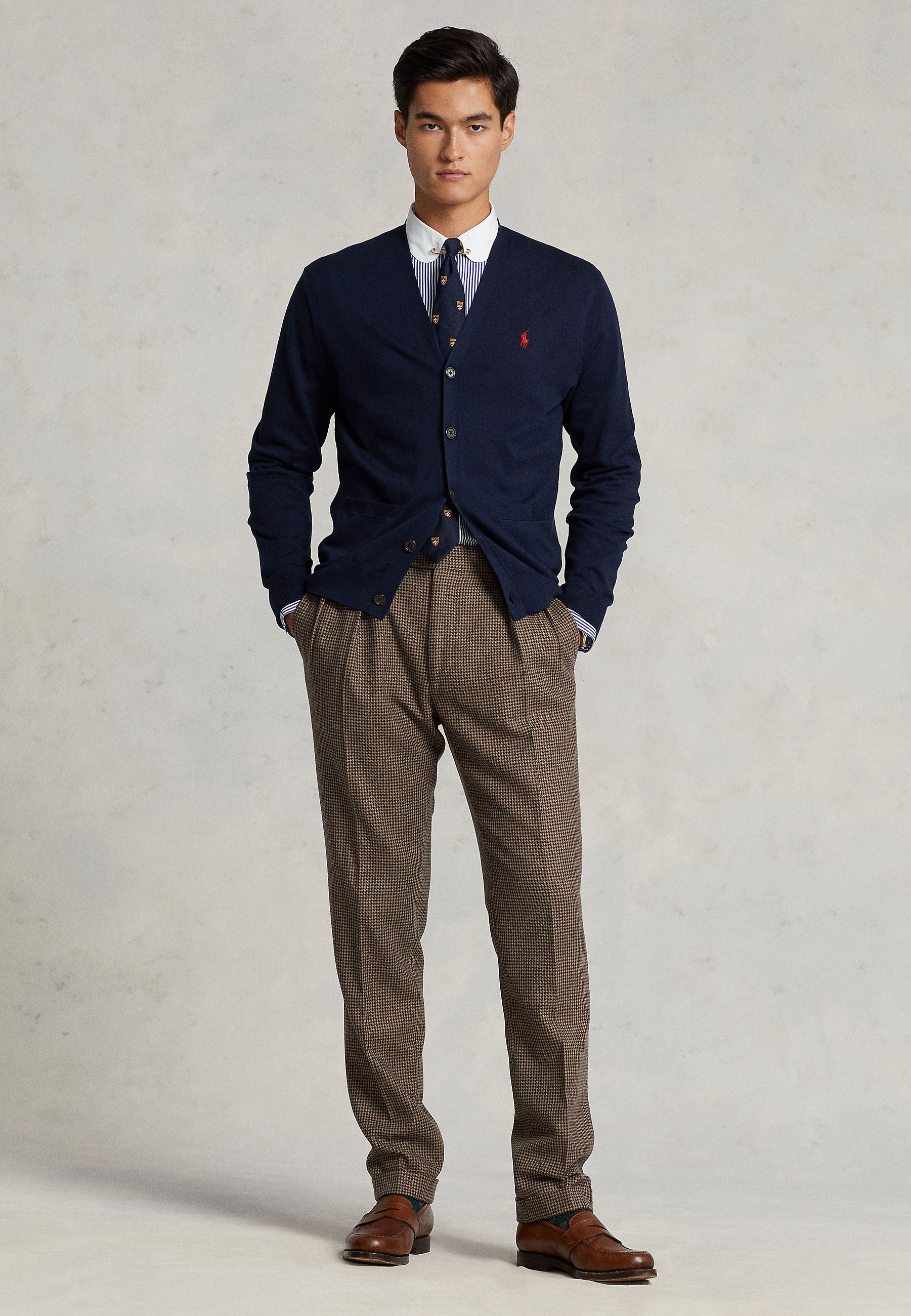 Polo Ralph Lauren ネイビー カーディガン Polo Ralph Lauren COTTON V-NECK CARDIGAN - Cardigan - hunter navy