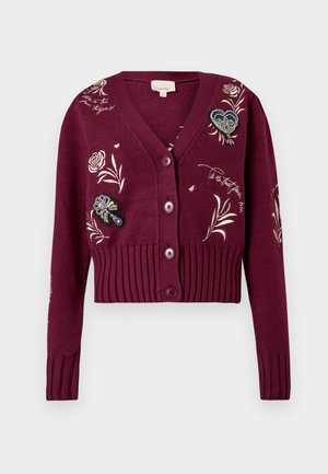 HERITAGE ROSE PATCH MORGAN CARDIGAN - Ζακέτα - mulberry/multi-coloured