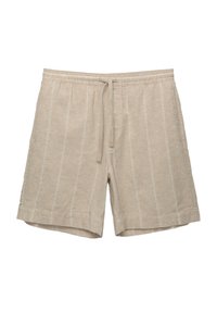 LINEN BLEND BERMUDA - Shorts - sand