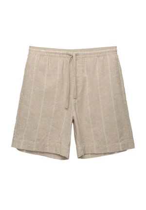 PULL&BEAR LINEN BLEND BERMUDA - Shorts - sand